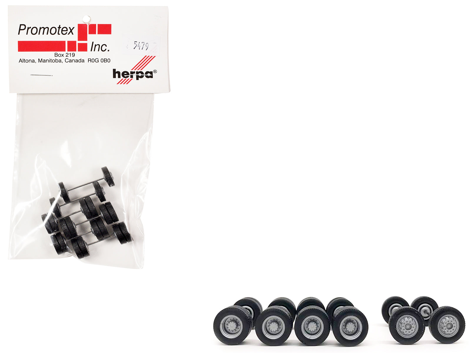 Planetary Hubs Wheel Set (2 Front and 4 Rear) 1/87 (HO) Plastic Model by Promotex