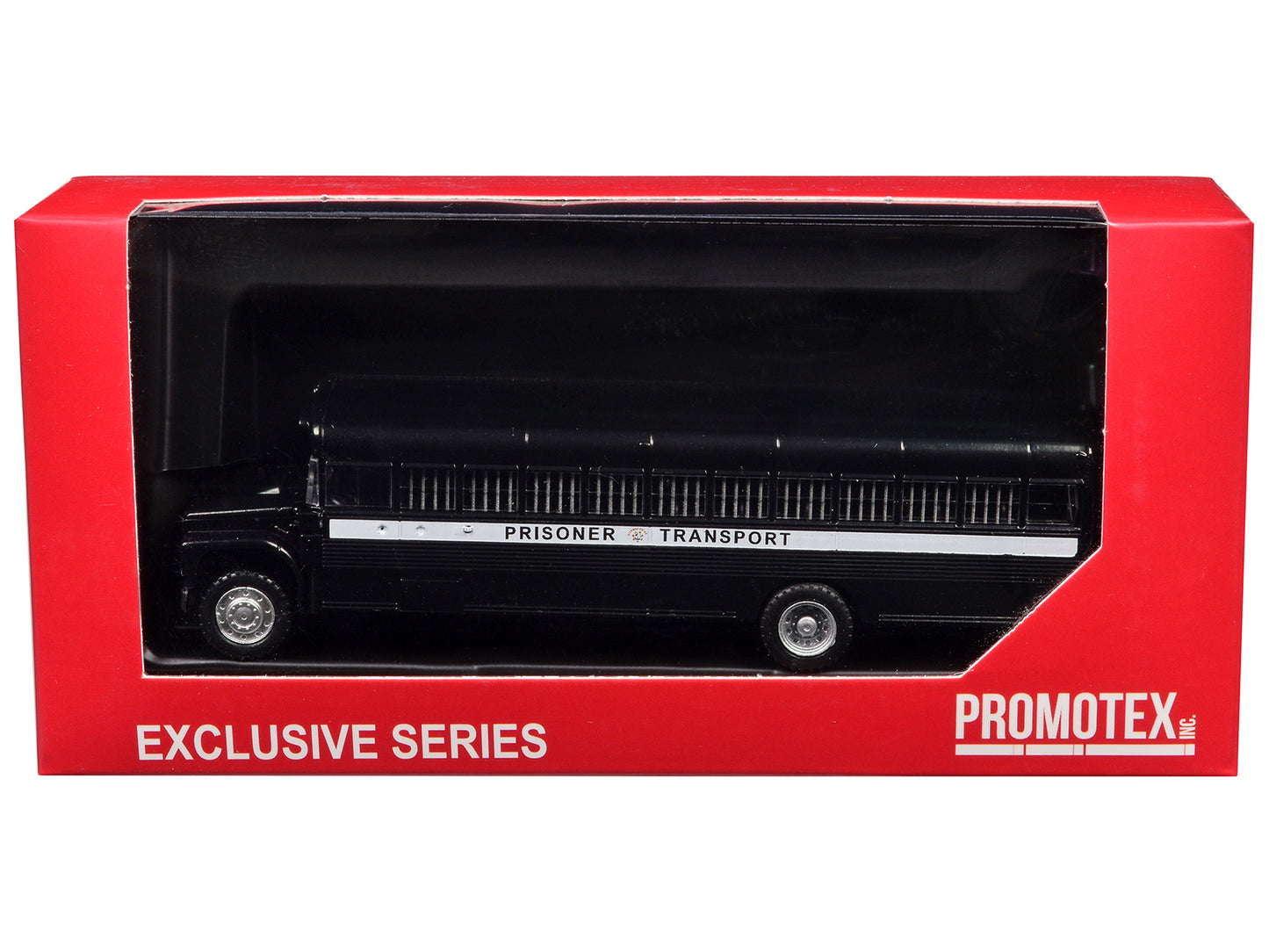 Prisoner Transport Bus Black 1/87 (HO) Plastic Model Car by Promotex