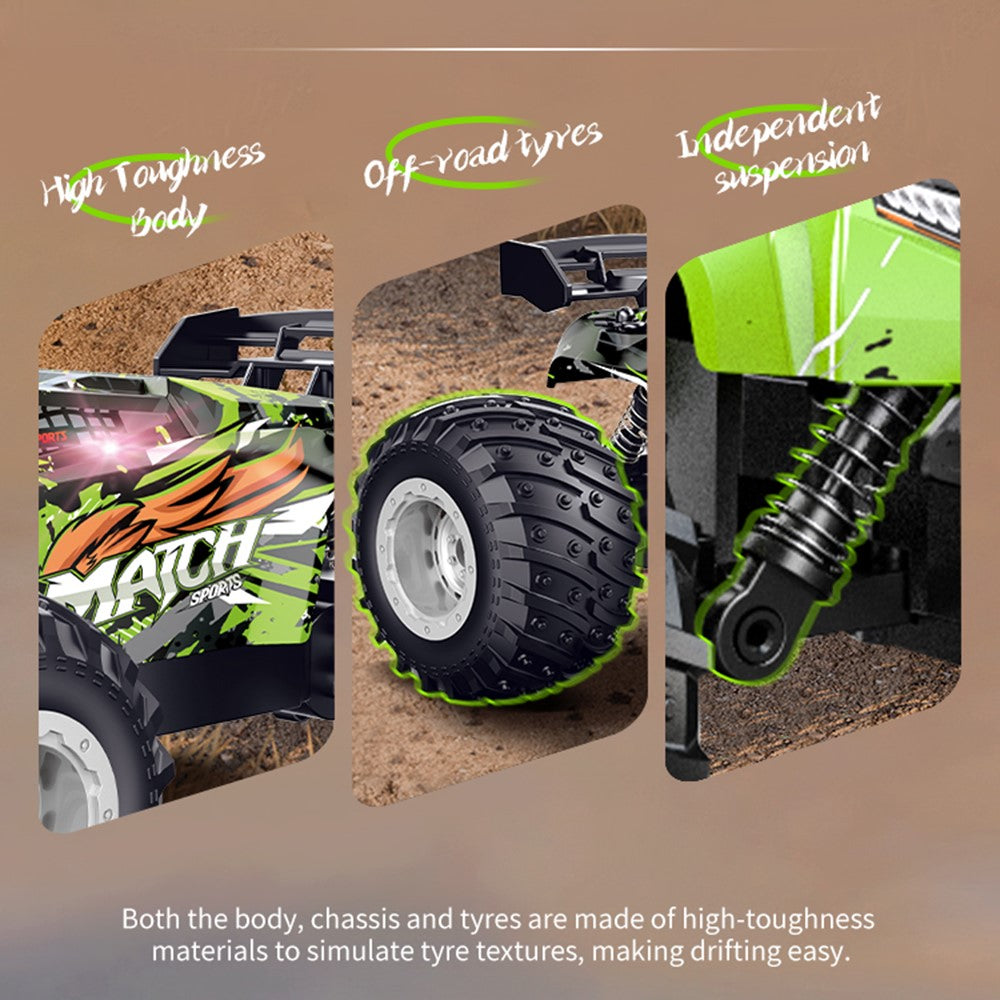 YT6632 High Speed RC Car Toy Long Battery Life Headlights Drift Stunt Off-Road Vehicle