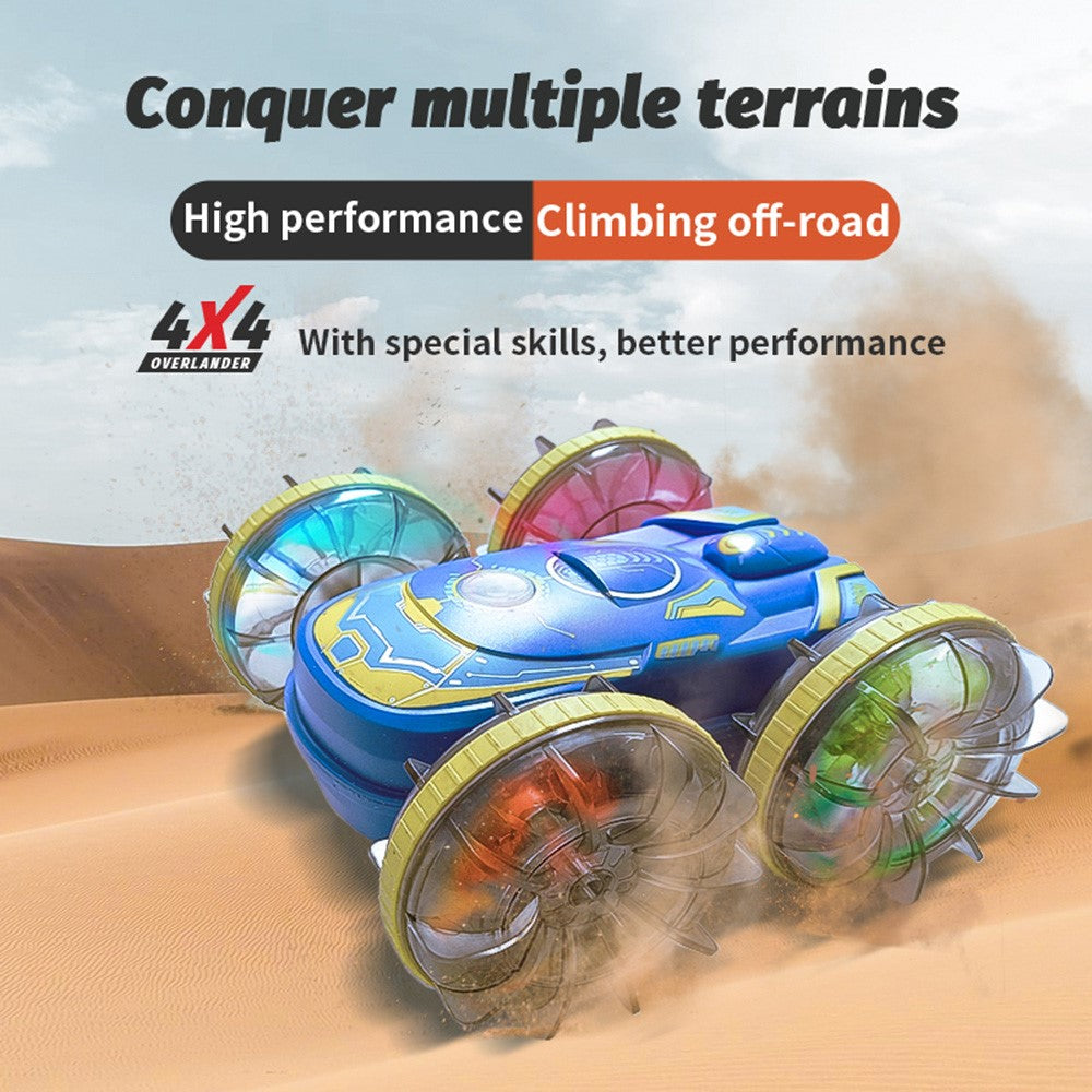 JC04P 2.4G Remote Control 4WD Amphibious Stunt Car Toy with LED Lights, Single Controller (CE / CPC / ASTM / EN71 Certified)
