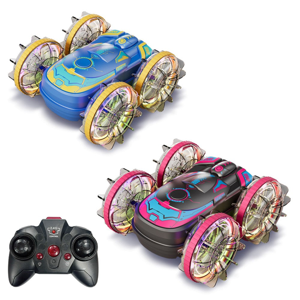 JC04P 2.4G Remote Control 4WD Amphibious Stunt Car Toy with LED Lights, Dual Controller (CE / CPC / ASTM / EN71 Certified)