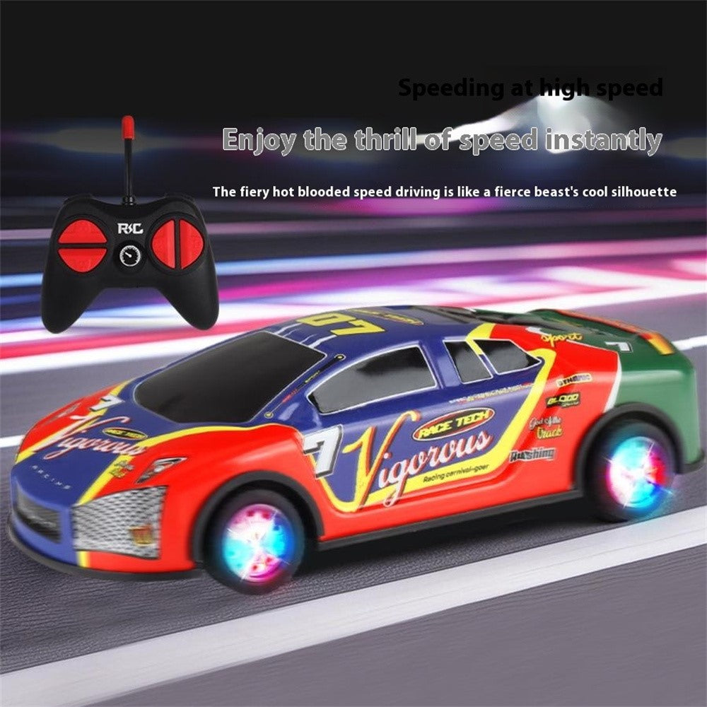 HDXX229 Electric RC Drift Race Car for Boys 4-Channel Graffiti Alloy Tin Light Vehicle Truck Remote Control Toy Car