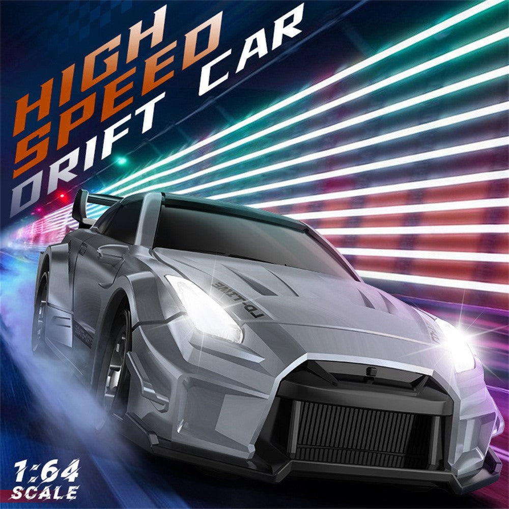 Mini RC Car 1:64 Scale Desktop Drift Car 4WD Remote Control High Speed Plastic Racing Toy