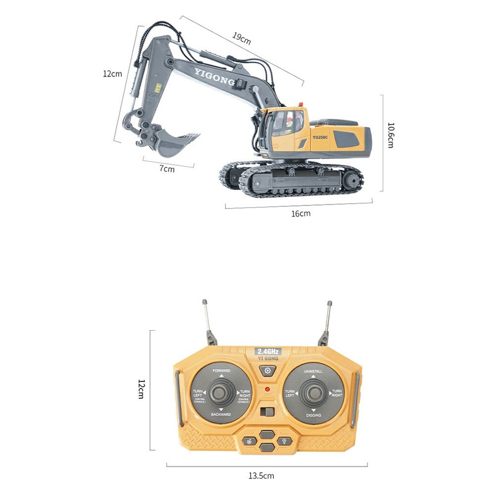 1044 2.4G Remote Control Tracked Excavator 1:20 Scale 11 Channel Construction Vehicle Toy for Kids