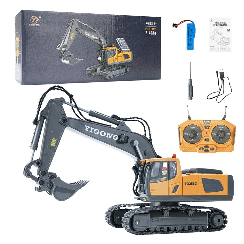 1044 2.4G Remote Control Tracked Excavator 1:20 Scale 11 Channel Construction Vehicle Toy for Kids