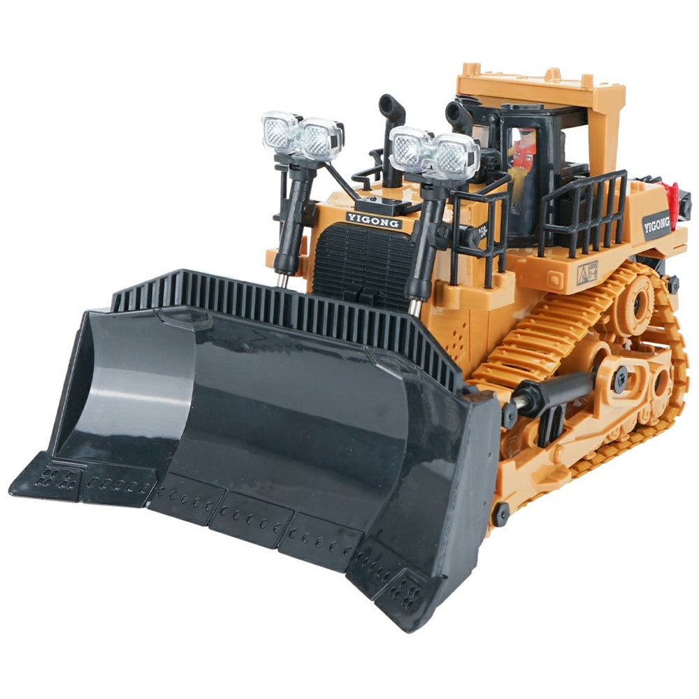 1046 2.4G Remote Control 9 Channel RC Construction Vehicle 1:24 Tracked Heavy Bulldozer, 3KG Load Capacity