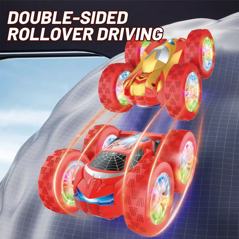 998 Remote Control Stunt Car Kids 2.4G Double Sided Flip Rolling Vehicle Toy with Cool Light