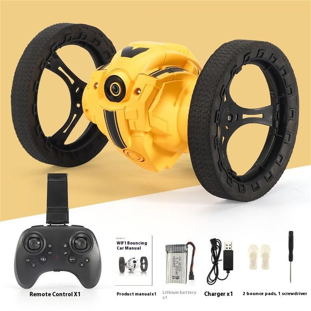 Stunt RC Car Remote Control 360 Degree Rotation Light Music Bounce Vehicle Toy with Camera