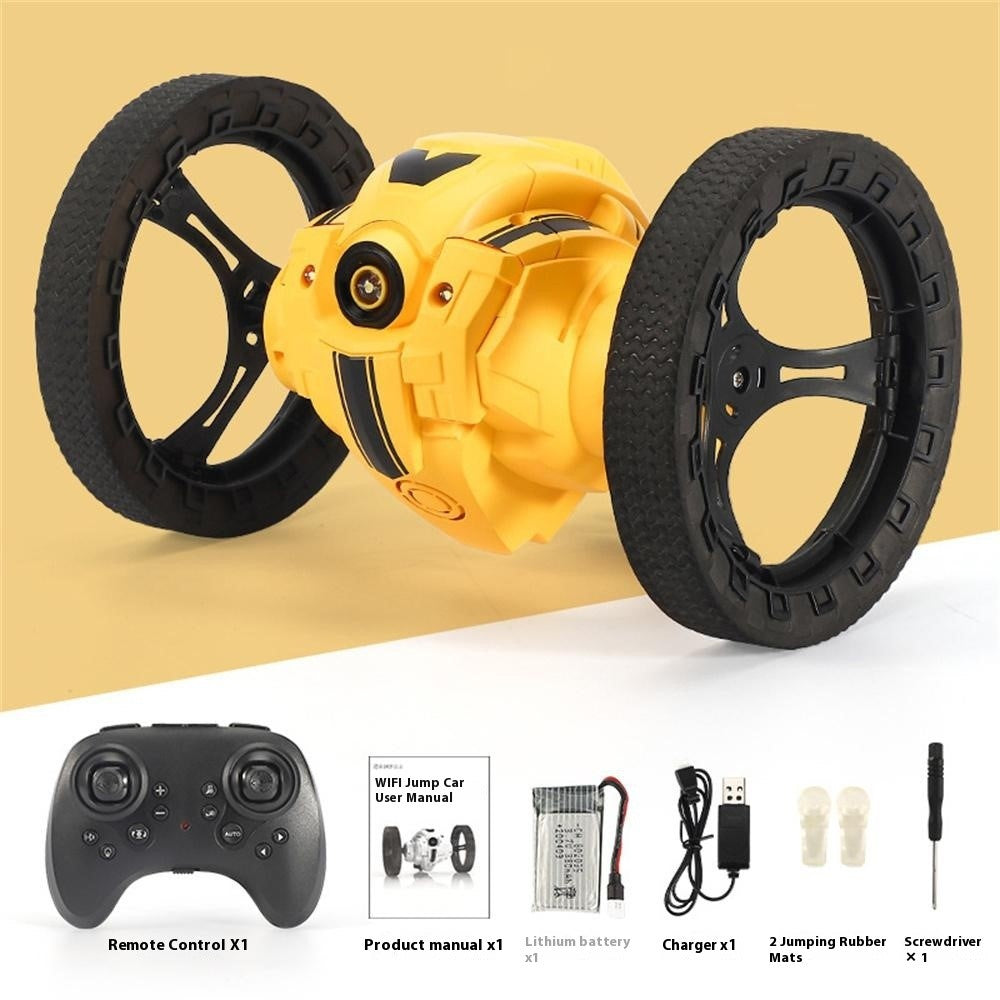 Stunt RC Car Remote Control 360 Degree Rotation Light Music Rechargeable Bounce Vehicle Kids Toy