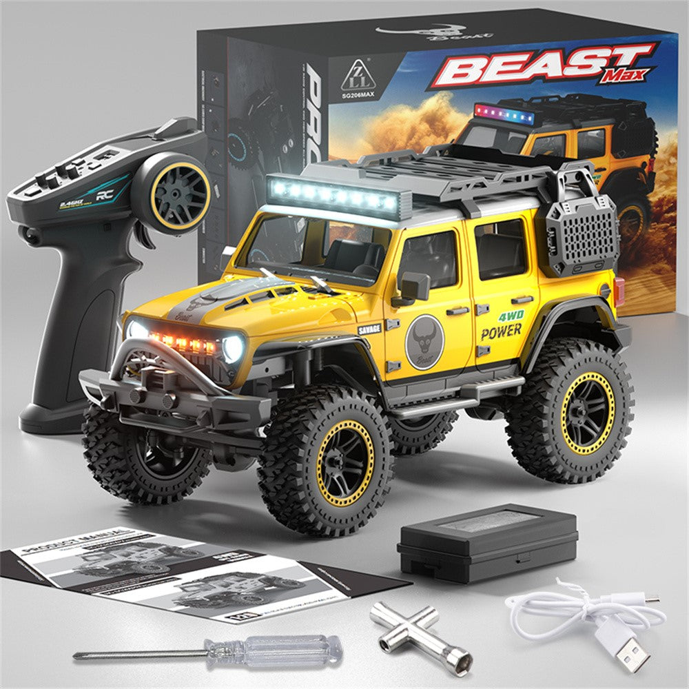 ZLL SG206MAX Brushless Motor 1:20 RC Climbing Car 4WD High Speed Vehicle with LED Light, 3 Batteries