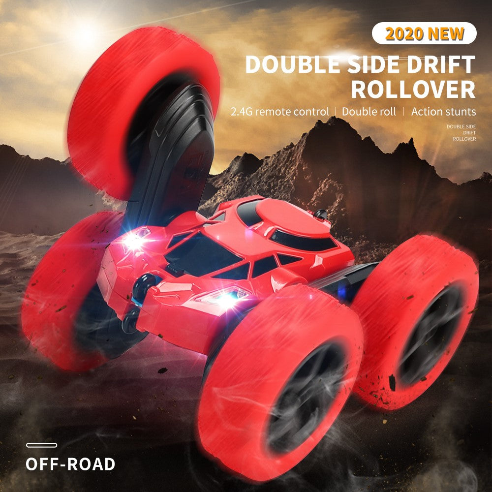Flip Stunt Remote Control Car 7km / h High Speed RC Vehicle with LED Light Kids Toy