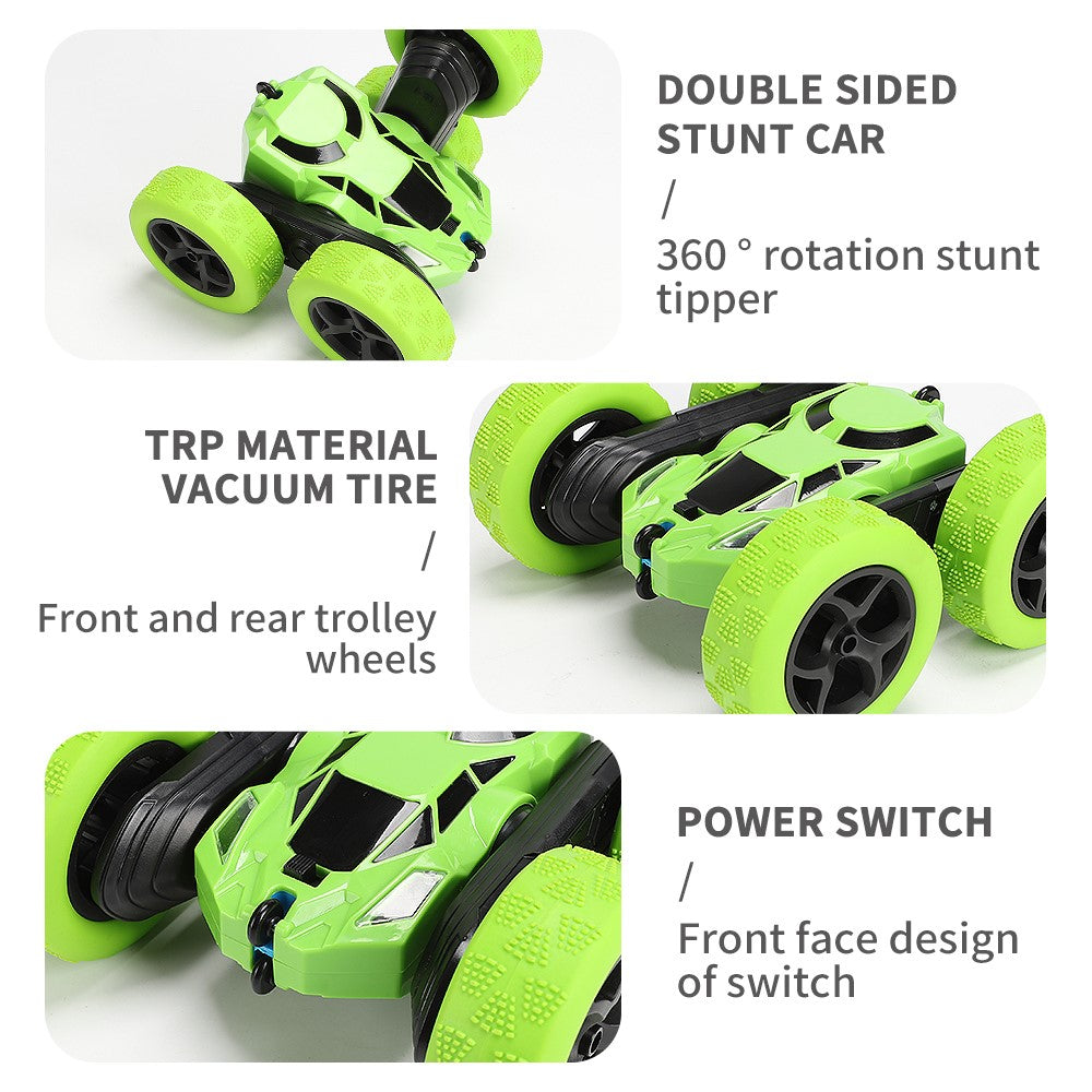 Flip Stunt Remote Control Car 7km / h High Speed RC Vehicle with LED Light Kids Toy