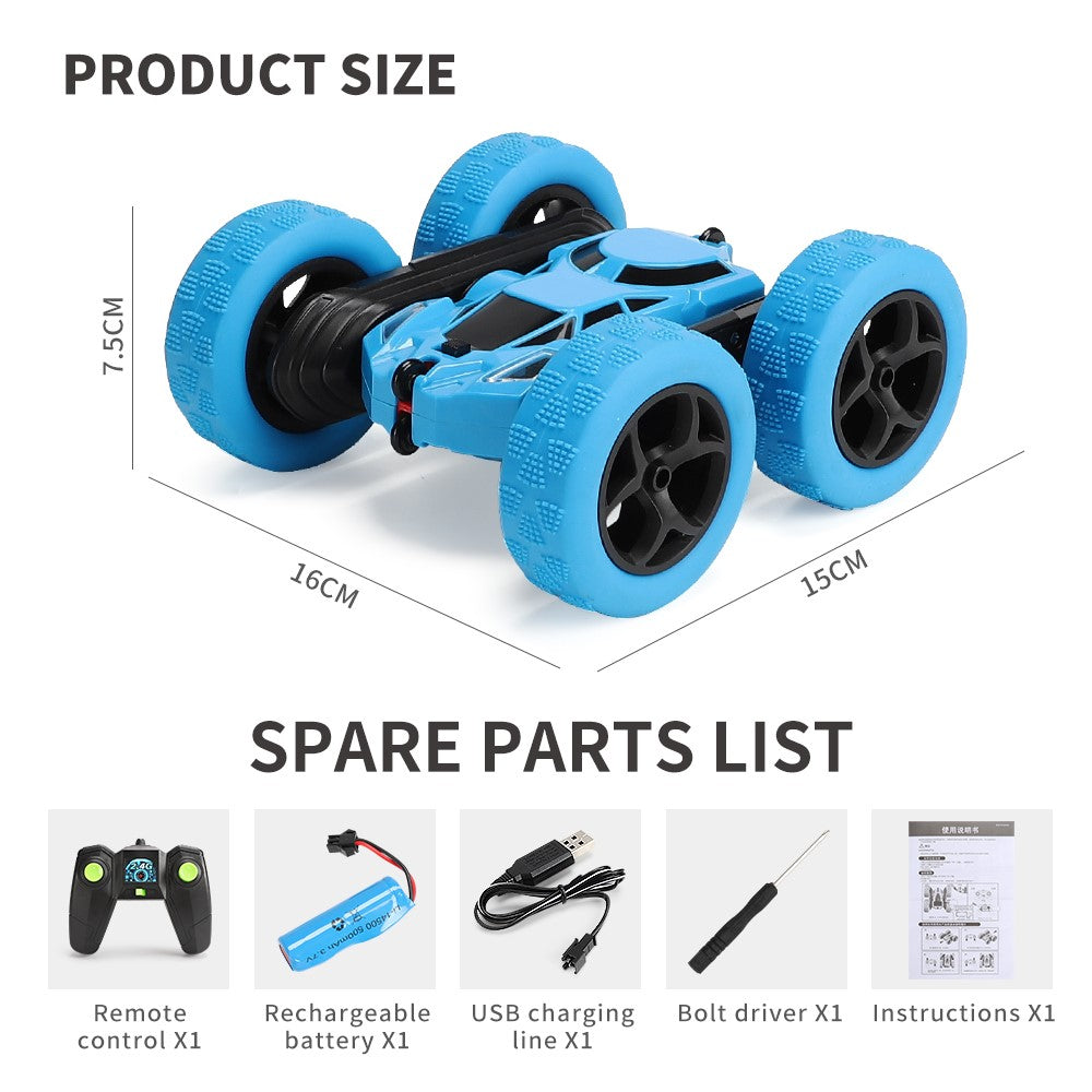 Flip Stunt Remote Control Car 7km / h High Speed RC Vehicle with LED Light Kids Toy