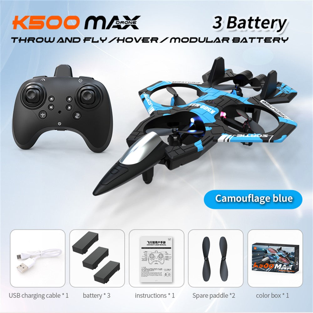 K500 MAX RC Quadcopter Drone with 3 Batteries, Altitude Hold Flight Stunt Aircraft Toy