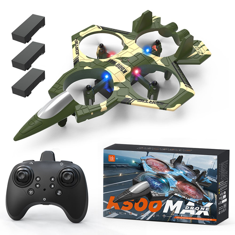 K500 MAX RC Quadcopter Drone with 3 Batteries, Altitude Hold Flight Stunt Aircraft Toy