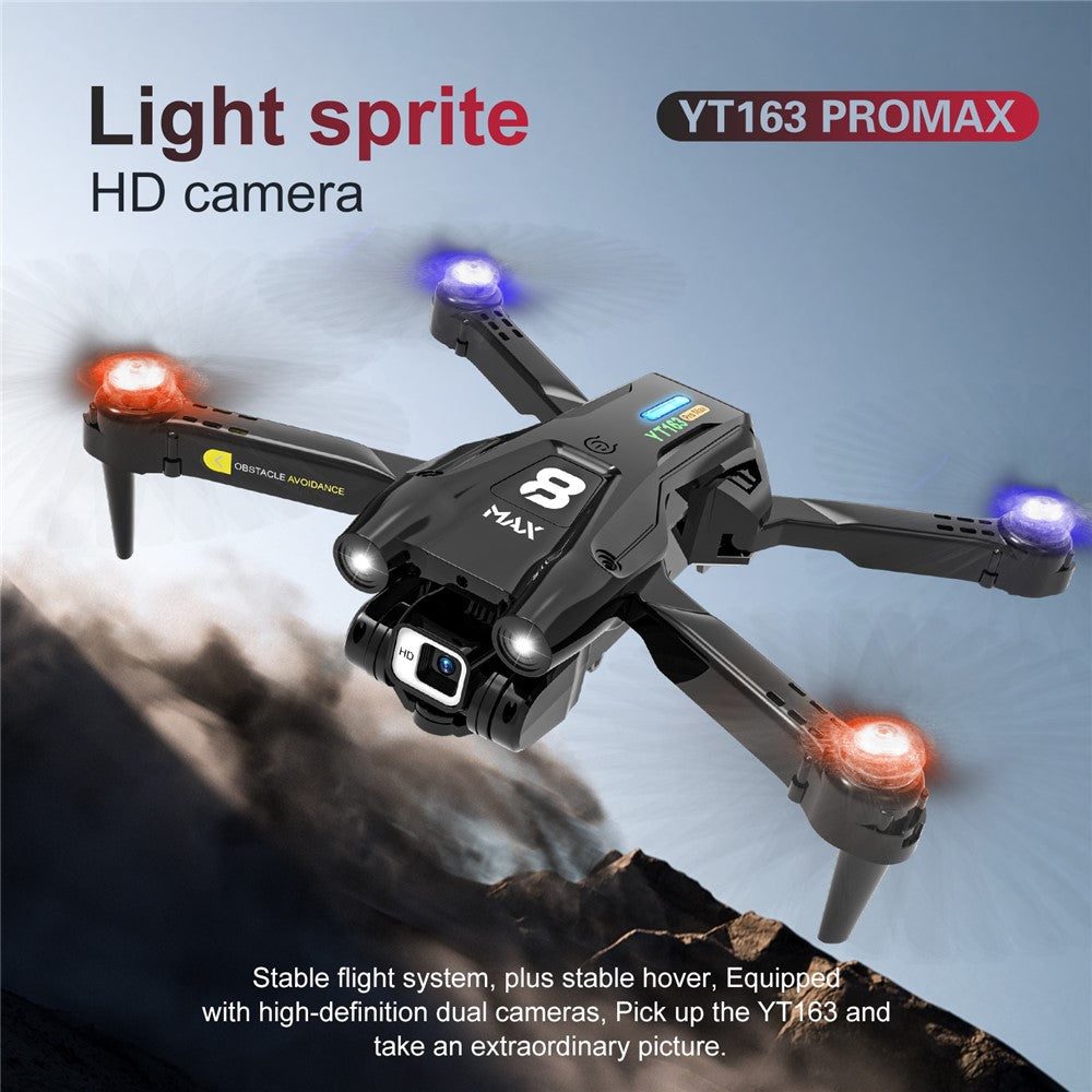 YT163 Pro Max RC Drone with Dual Camera Obstacle Avoidance Remote Control Quadcopter Optical Flow Fixed High
