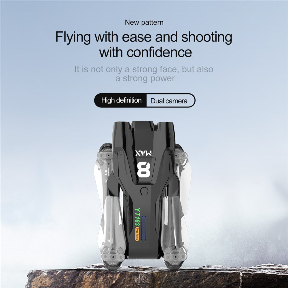 YT163 Pro Max RC Drone with Dual Camera Obstacle Avoidance Remote Control Quadcopter Optical Flow Fixed High