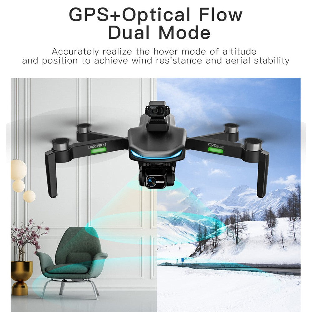LYZ L800 Pro2 Brushless Motor GPS RC Drone Laser Obstacle Avoidance Foldable Helicopter (4K+3-Axis Gimbal+1 Battery+Obstacle Avoidance Device)