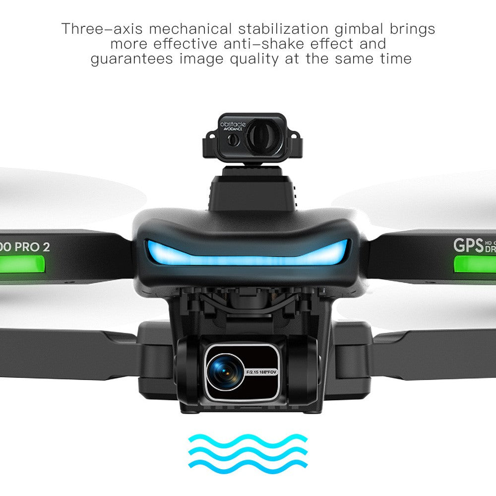 LYZ L800 Pro2 Brushless Motor GPS RC Drone Laser Obstacle Avoidance Foldable Helicopter (4K+3-Axis Gimbal+1 Battery+Obstacle Avoidance Device)