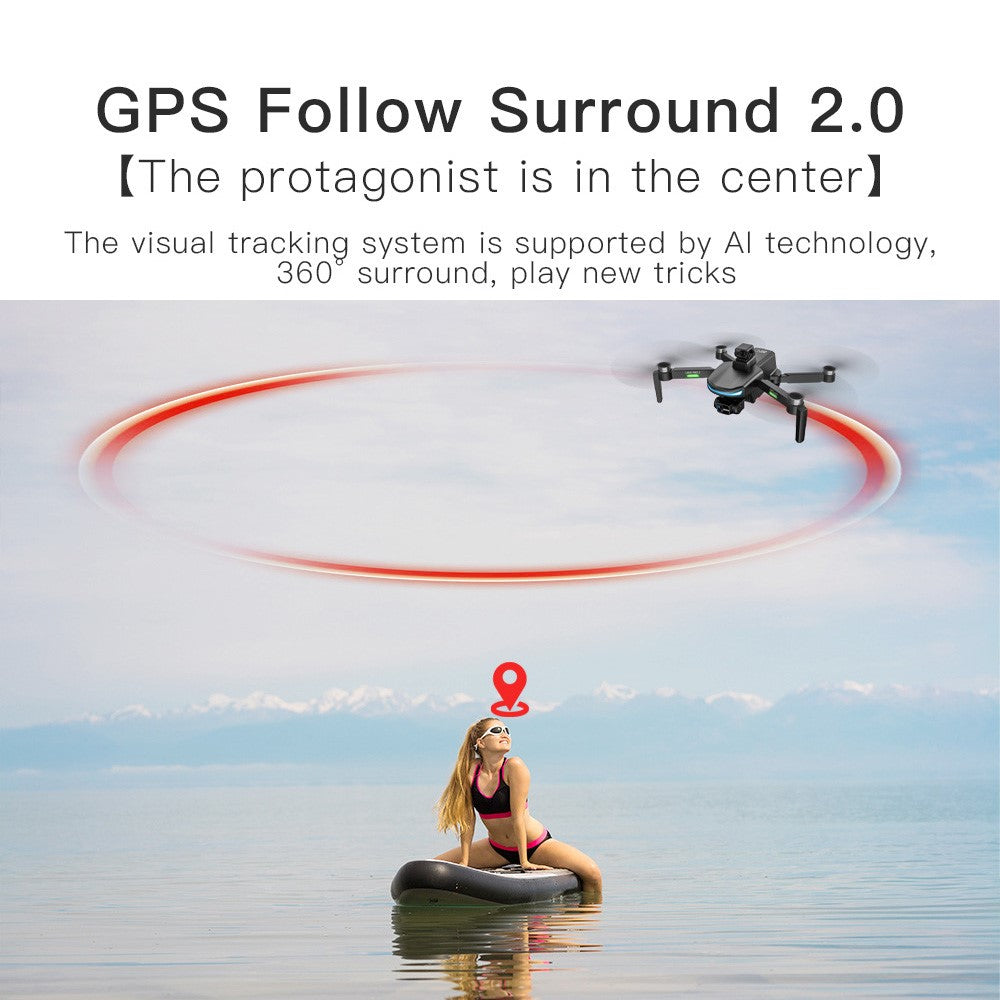 LYZ L800 Pro2 Brushless Motor GPS RC Drone Laser Obstacle Avoidance Foldable Helicopter (4K+3-Axis Gimbal+1 Battery+Obstacle Avoidance Device)