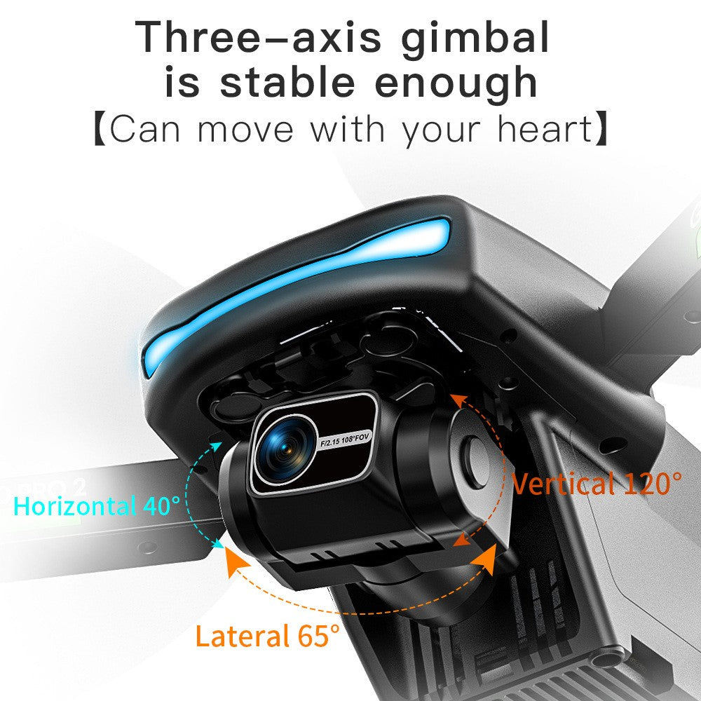 LYZ L800 Pro2 Brushless Motor GPS RC Drone Laser Obstacle Avoidance Foldable Helicopter (4K+3-Axis Gimbal+1 Battery+Obstacle Avoidance Device)