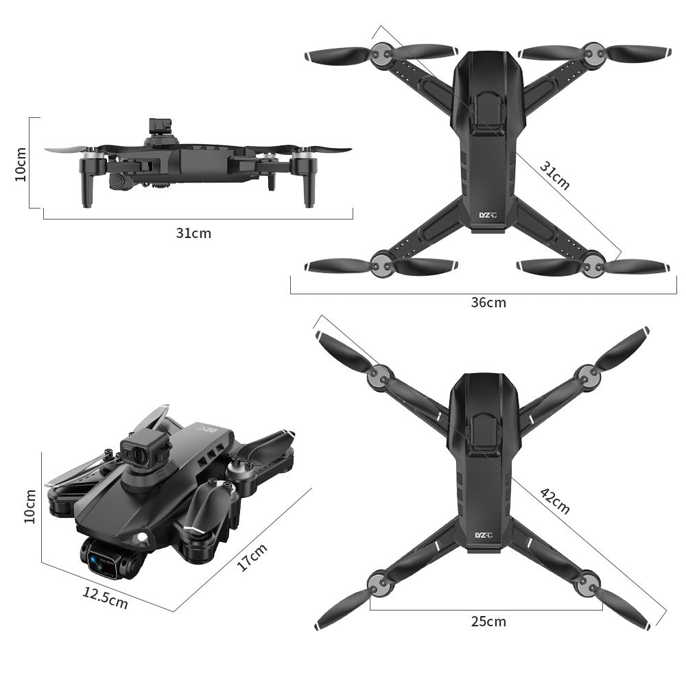 LYZ L900 Pro Max 5G Foldable RC Quadcopter Brushless Motor GPS 4-Axis GPS Drone (HD+Obstacle Avoidance+1 Battery)