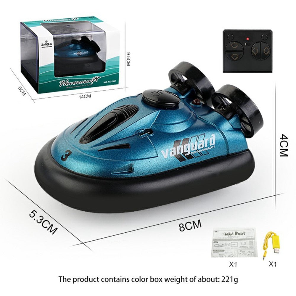 777-580 Mini RC Hovercraft Electric Speedboat Boy Toy 2.4G Waterproof RC Boat