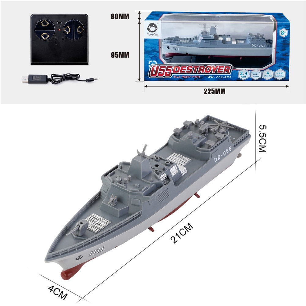 777-583 Mini 2.4G RC Boat Electric Military Aviation Model High-Speed Remote Ccontrol Destroyer Toy Boat