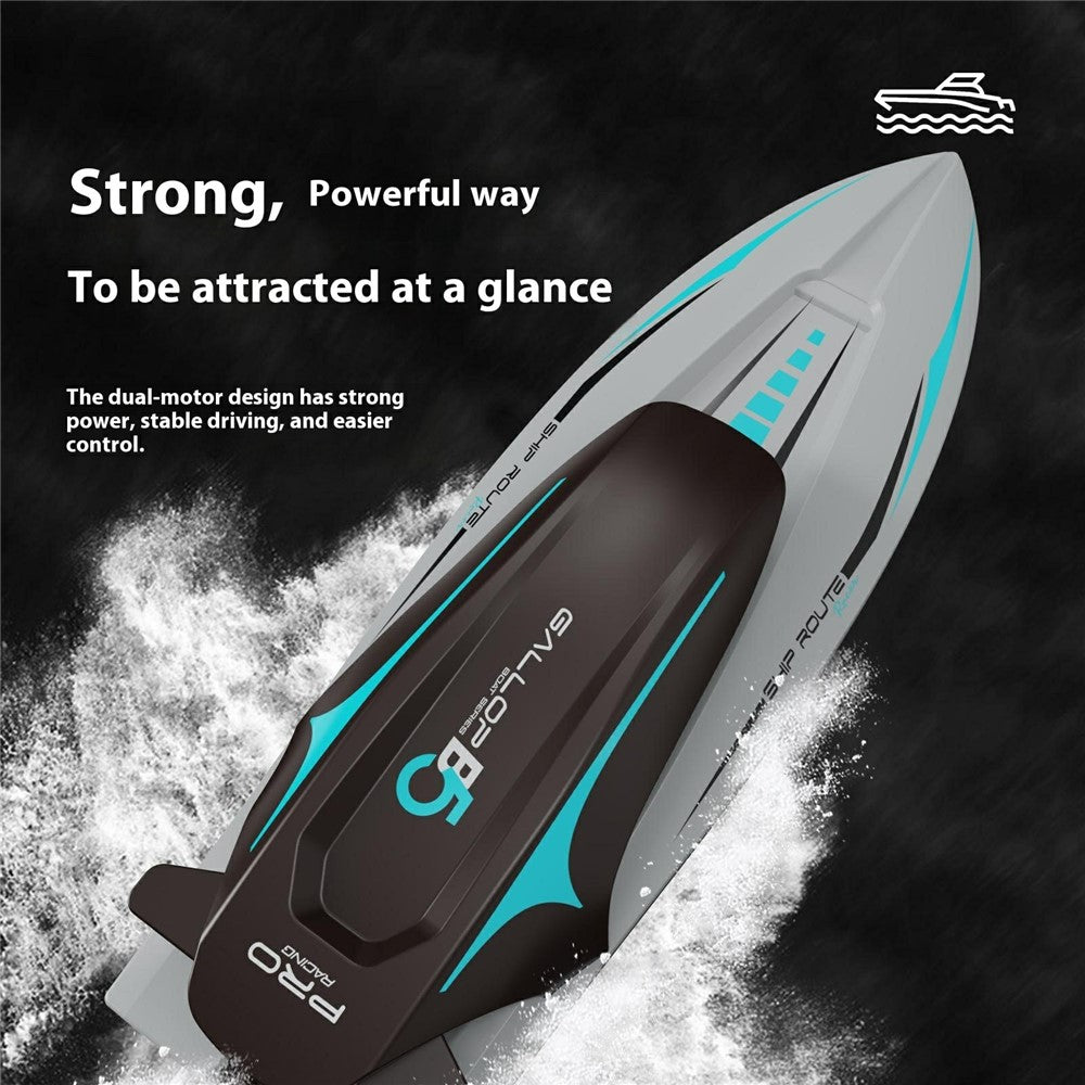 B5 RC Boat High Speed Motorboat 4 Channel 2.4G Electric Yacht Model Toy for Summer Water Fun (Single Battery)