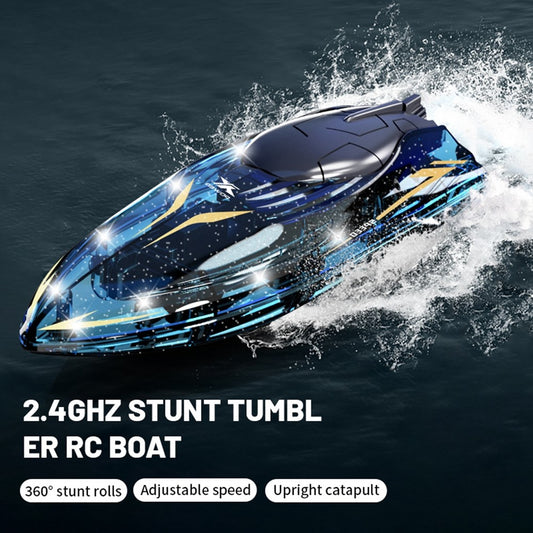 802 High Speed RC Boat 5 Channel Stunt Boat 2.4G Remote Control with LED Lights