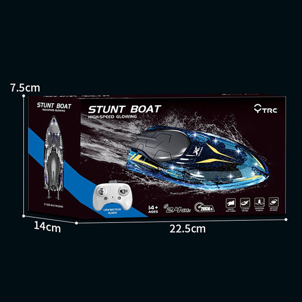 802 High Speed RC Boat 5 Channel Stunt Boat 2.4G Remote Control with LED Lights