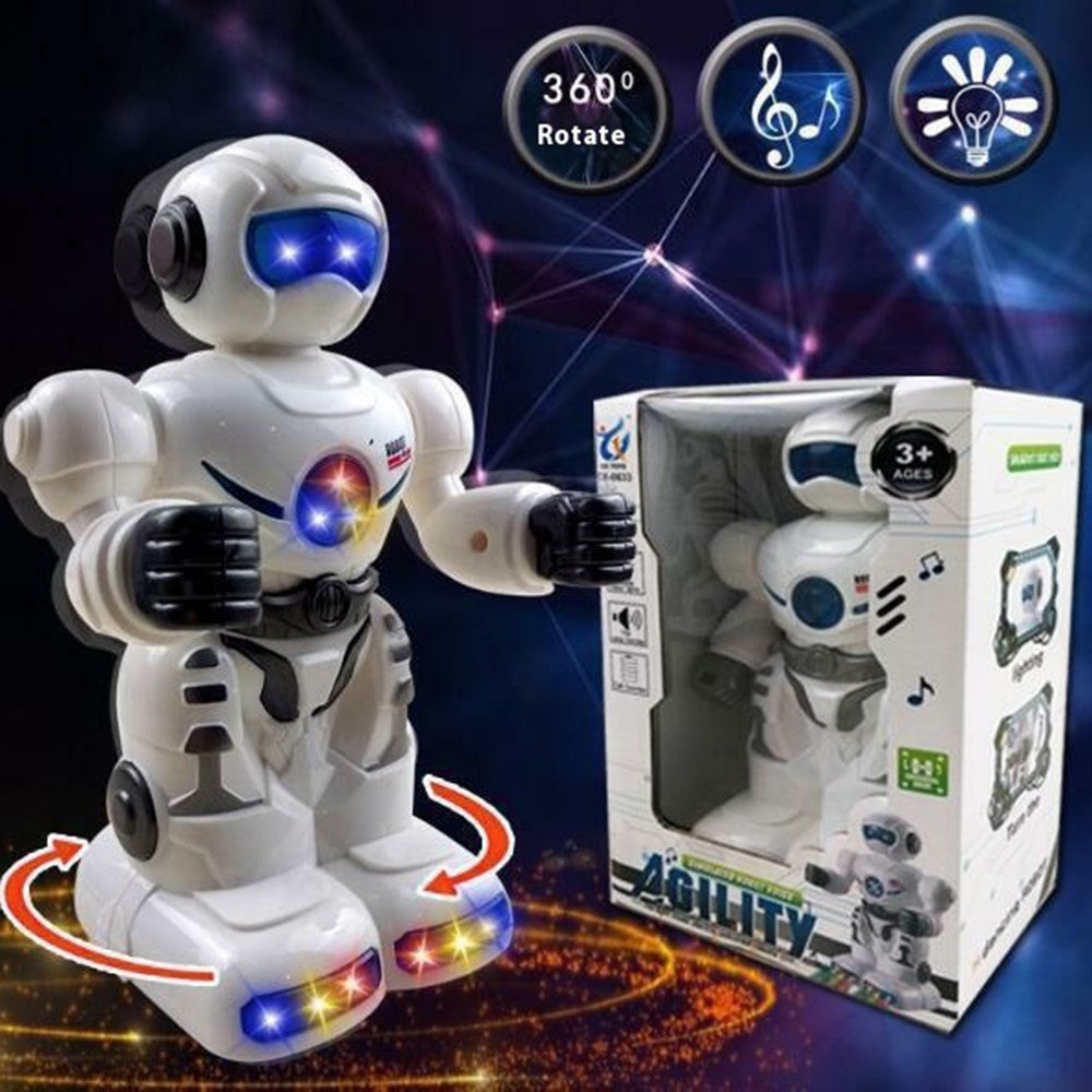 0633 Robot Toy Electric Musical Dancing Toy with Flashing Lights 360 Degree Rotation for Children