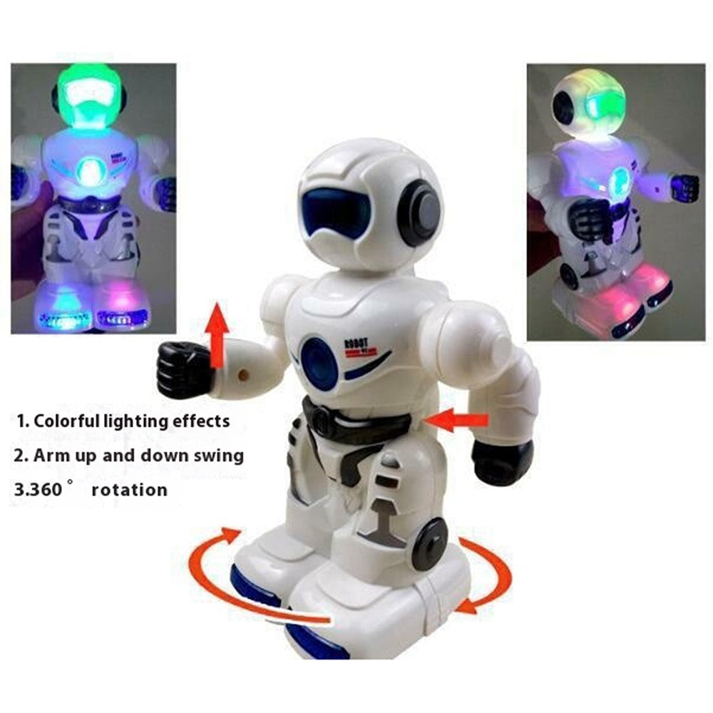 0633 Robot Toy Electric Musical Dancing Toy with Flashing Lights 360 Degree Rotation for Children