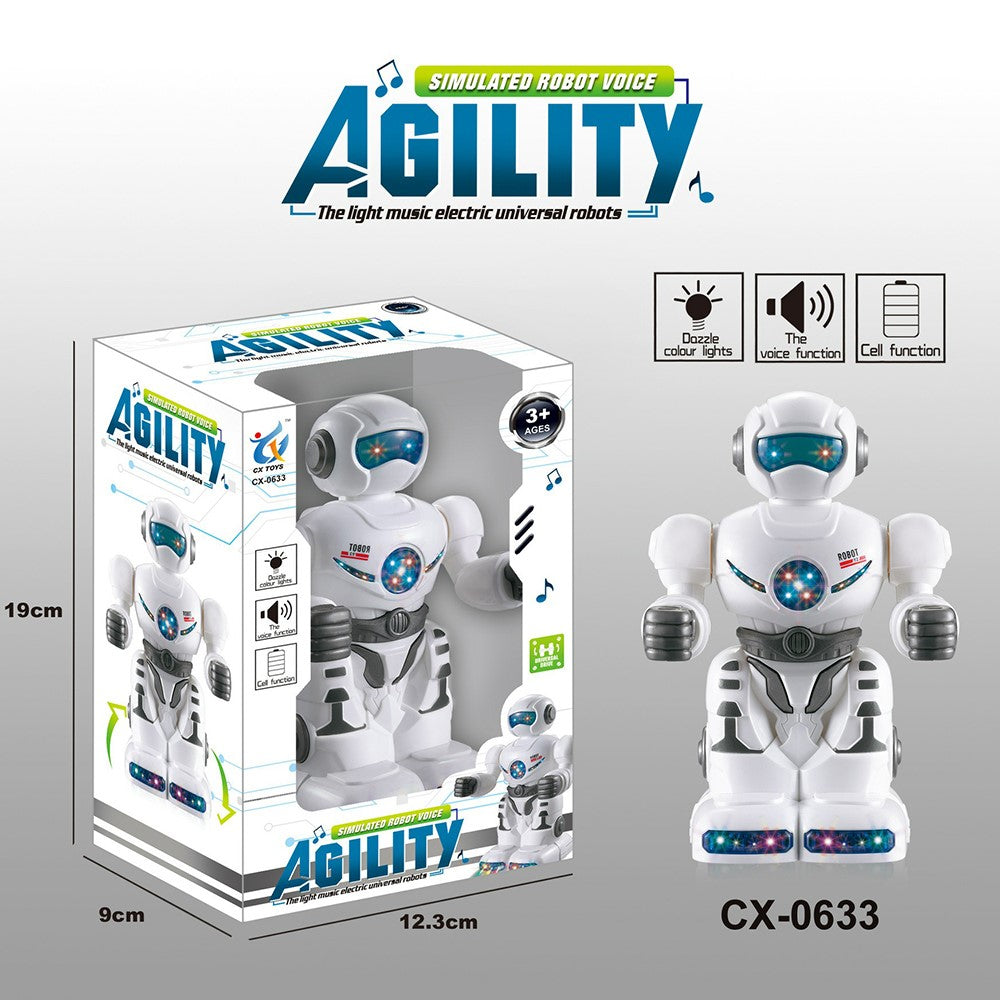 0633 Robot Toy Electric Musical Dancing Toy with Flashing Lights 360 Degree Rotation for Children
