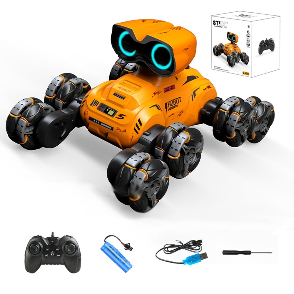 YT6639 8 Wheels Stunt Robot Remote Control Car with LED Light and Music Kids Toy