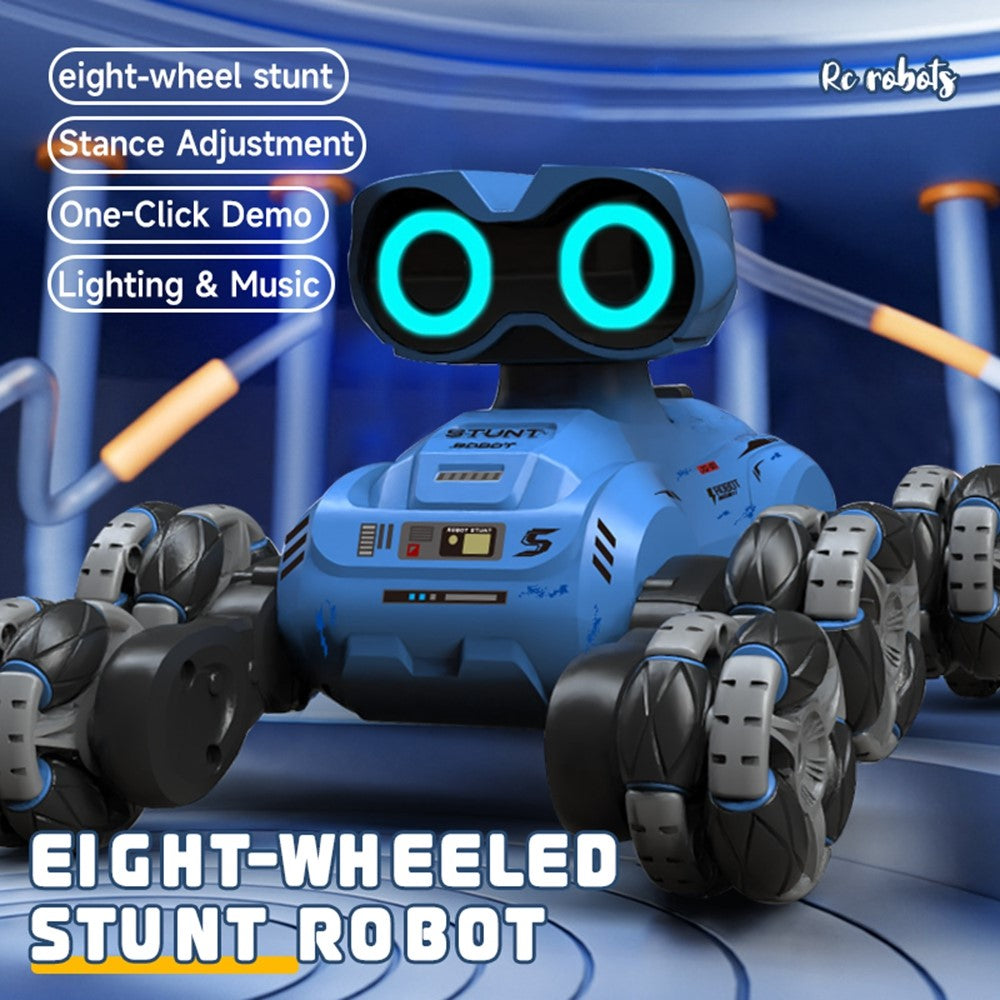 YT6639 8 Wheels Stunt Robot Remote Control Car with LED Light and Music Kids Toy