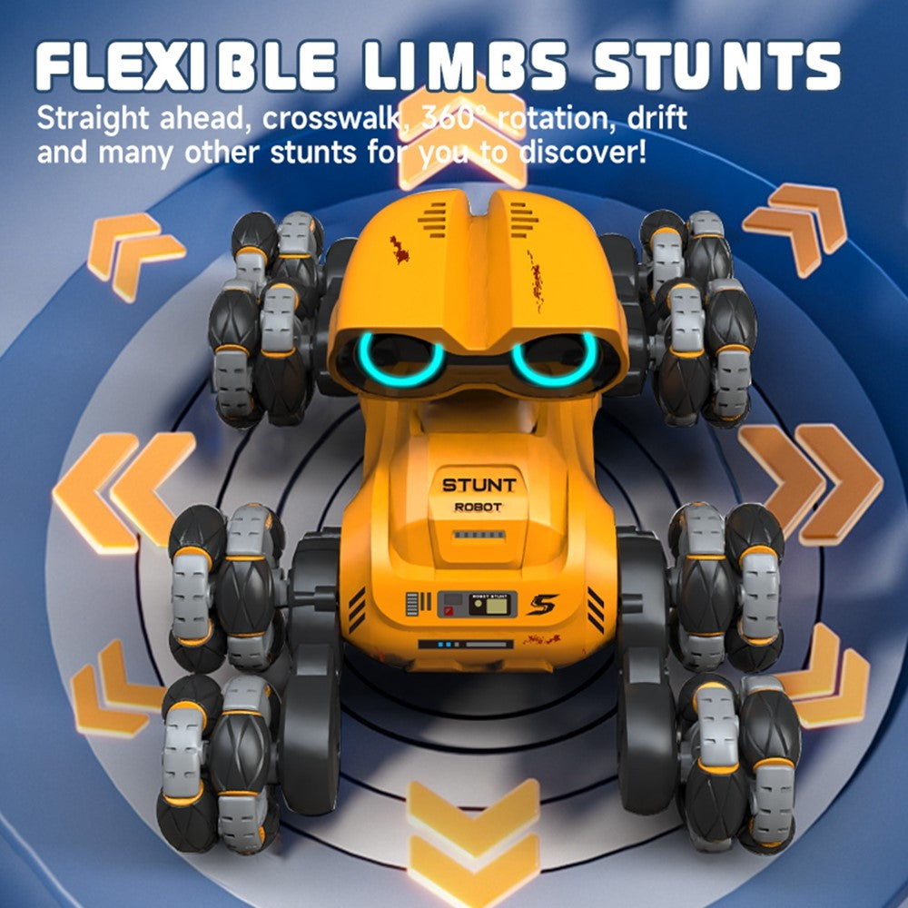 YT6639 8 Wheels Stunt Robot Remote Control Car with LED Light and Music Kids Toy