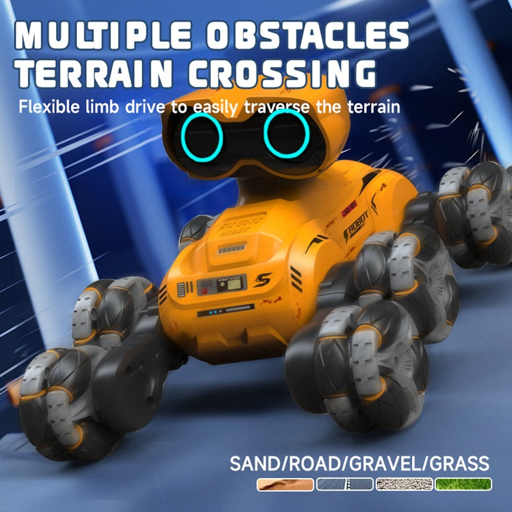 YT6639 8 Wheels Stunt Robot Remote Control Car with LED Light and Music Kids Toy