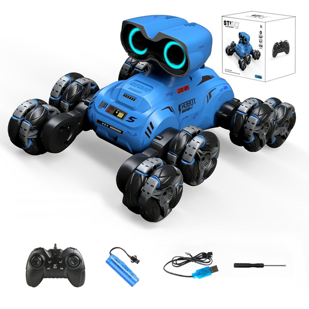 YT6639 8 Wheels Stunt Robot Remote Control Car with LED Light and Music Kids Toy