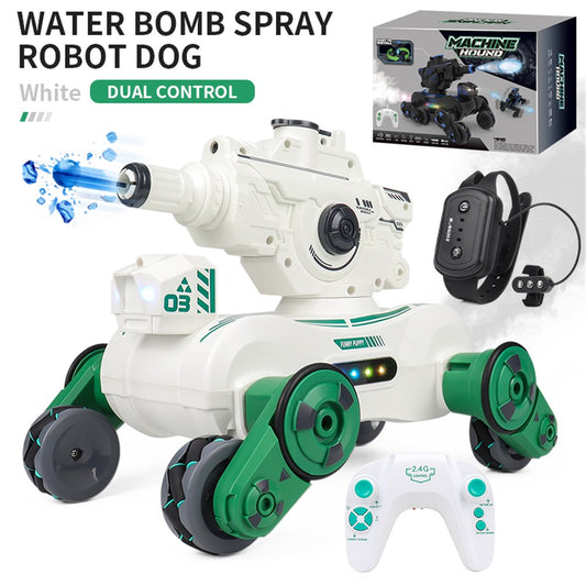 JC013 2.4G RC Mechanical Battle Dog Four Wheels Drive Water Bomb Spray Toy, Dual Controller (CE / CPC / EN71 / ASTM Certified)