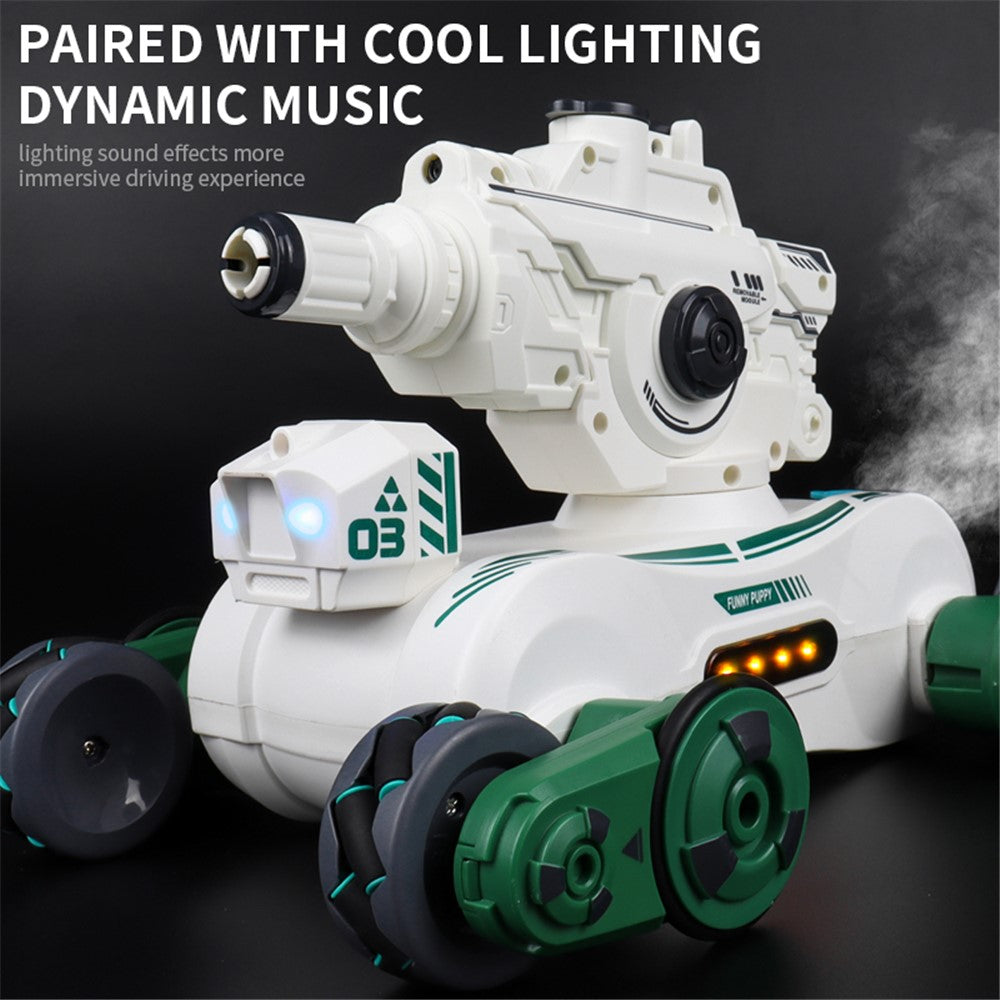 JC013 2.4G RC Mechanical Battle Dog Four Wheels Drive Water Bomb Spray Toy, Dual Controller (CE / CPC / EN71 / ASTM Certified)