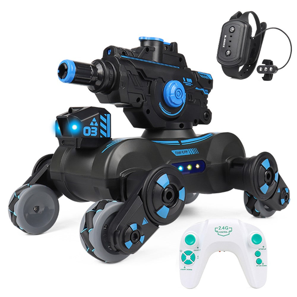 JC013 2.4G RC Mechanical Battle Dog Four Wheels Drive Water Bomb Spray Toy, Dual Controller (CE / CPC / EN71 / ASTM Certified)