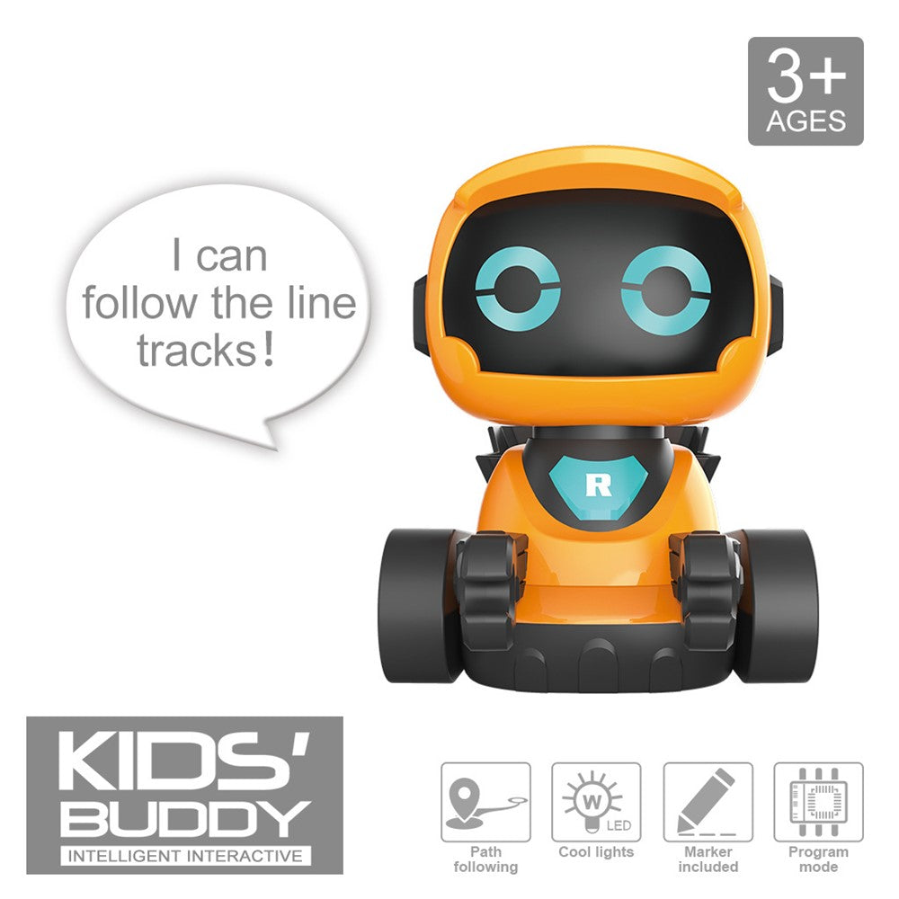JLY TOYS For Children Collision Resistant Line Following Smart Robot Toy with Sound Effects