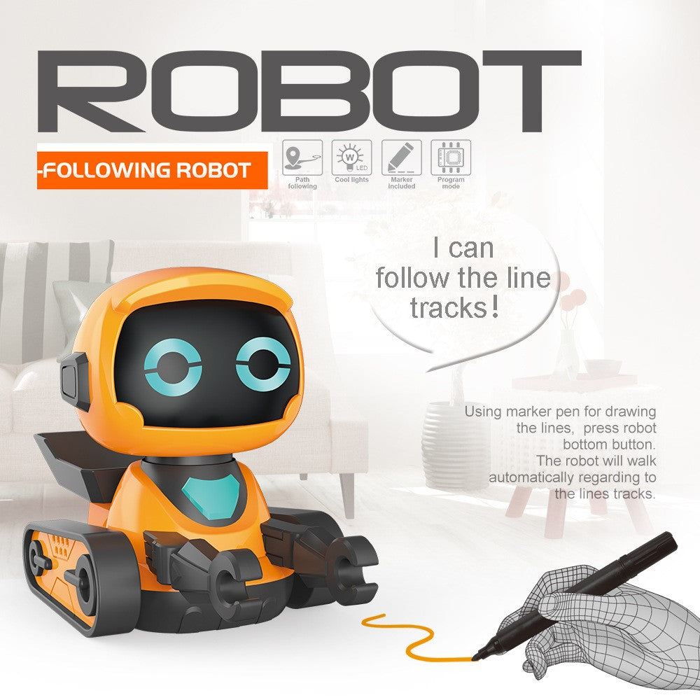 JLY TOYS For Children Collision Resistant Line Following Smart Robot Toy with Sound Effects