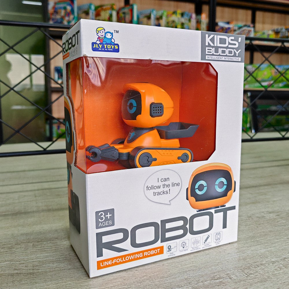 JLY TOYS For Children Collision Resistant Line Following Smart Robot Toy with Sound Effects