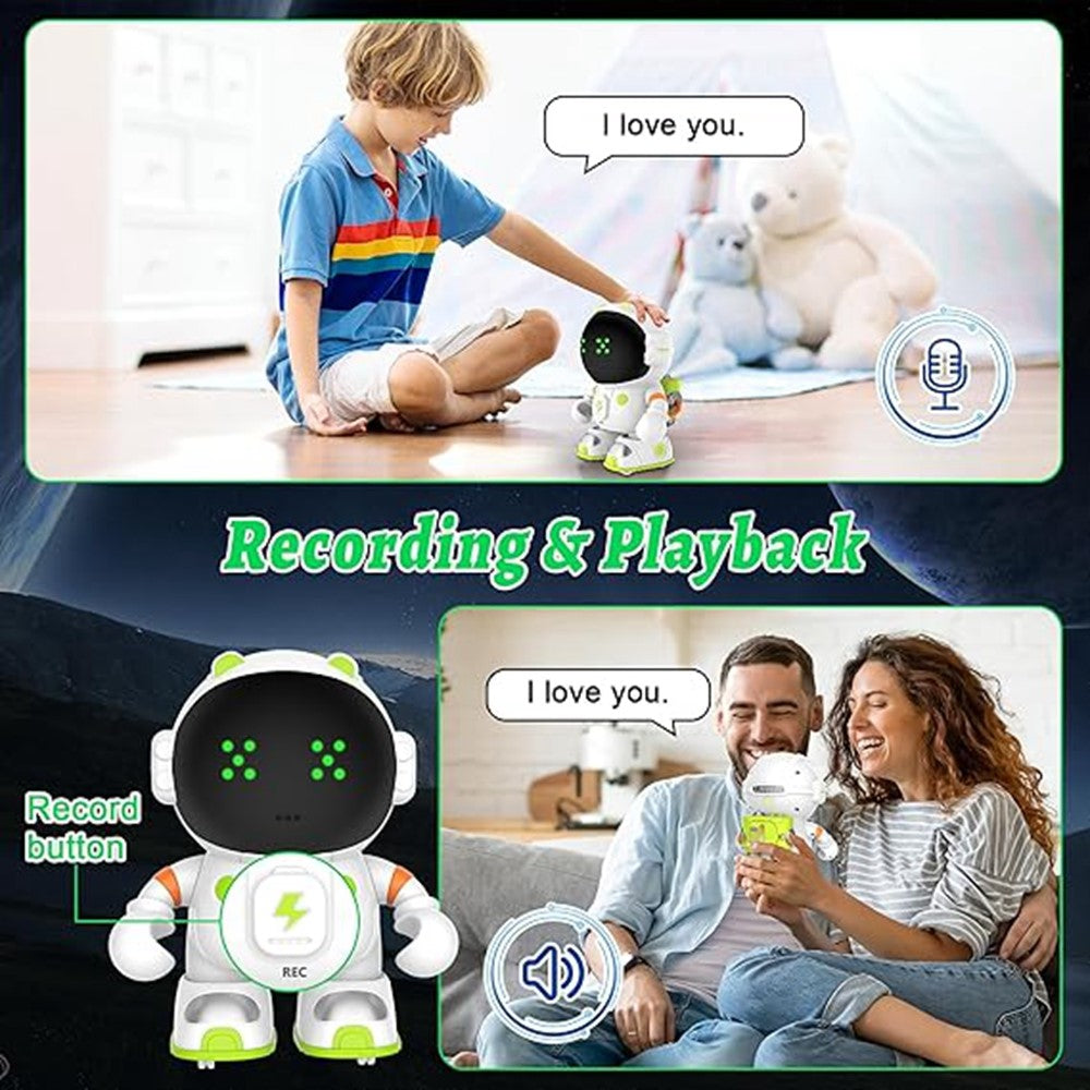AT100 Smart Robot Toy Interactive Voice Controlled Astronaut Toy with Touch Sensors / Recording Function for Kids