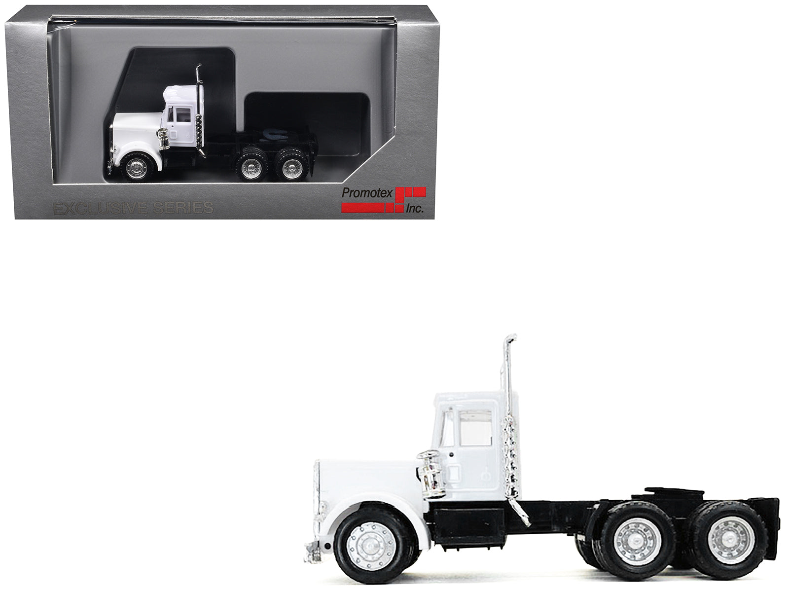Peterbilt Short Day Cab White 1/87 (HO) Plastic Model Car by Promotex