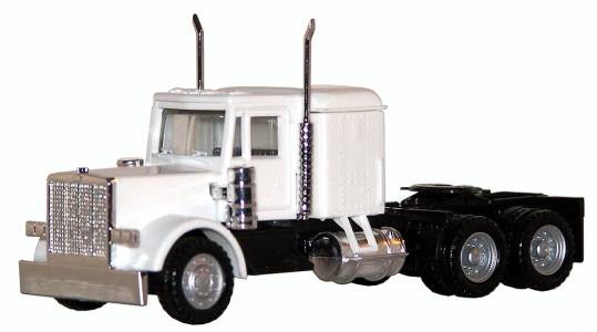 Peterbilt Long Tractor White 1/87 (HO) Plastic Model Car by Promotex