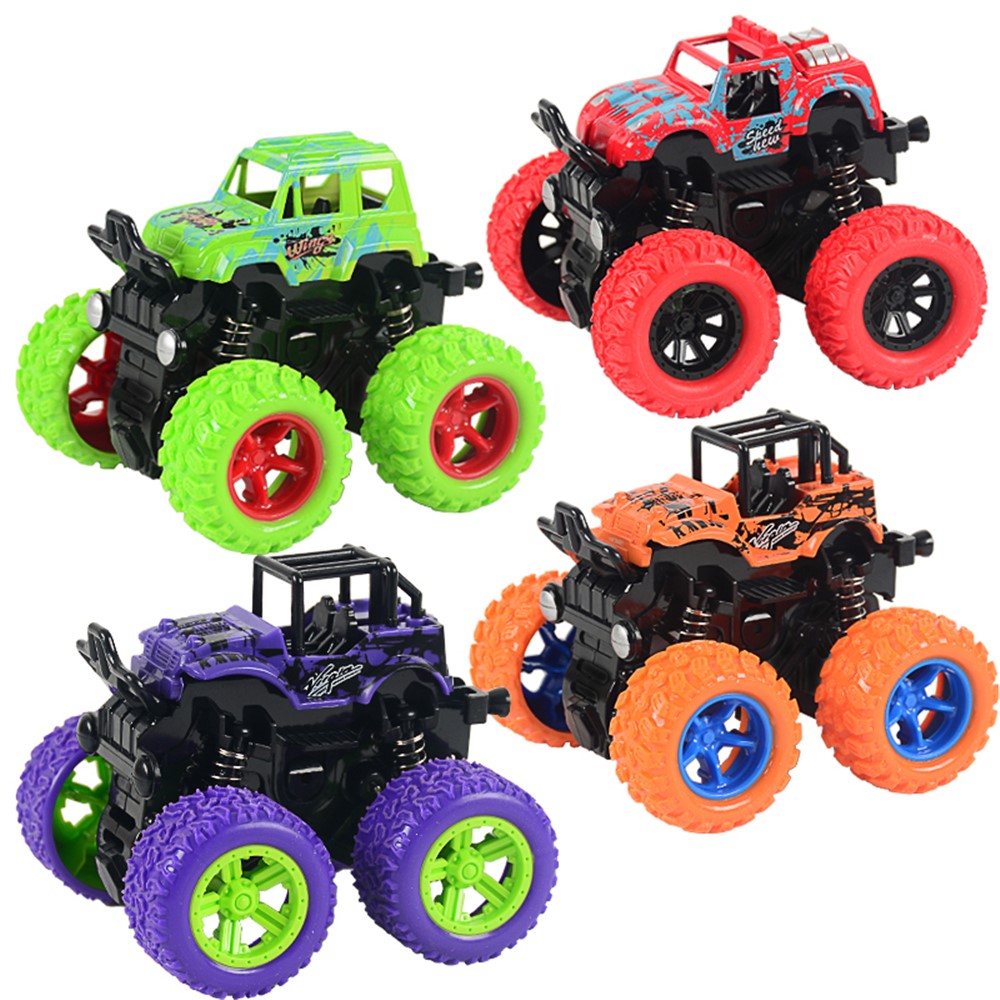 9cm Little Jeep Off-Road Vehicle Strong Four Big Wheel Inertia Scale Friction Power Car Boy Toy Gift