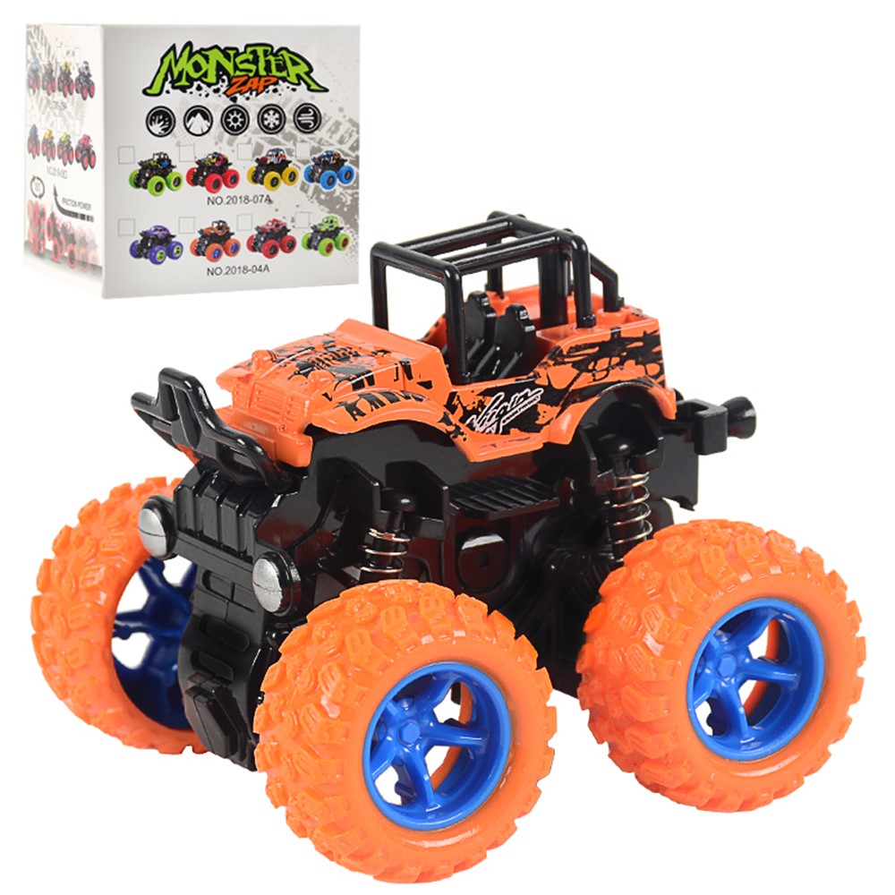 9cm Little Jeep Off-Road Vehicle Strong Four Big Wheel Inertia Scale Friction Power Car Boy Toy Gift